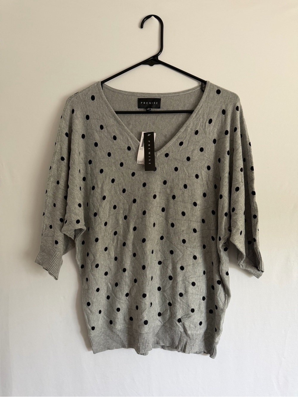 Premise Woman Size S Sweater Polka Dot Dolman Slv Coquette Romantic Retro